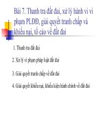 thanh tra giải uyết tranh chấp khiếu nai về đất đai huui 