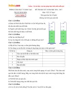 Đề thi học kì 1 môn Vật lý lớp 6 Phòng GDĐT Ninh Hòa, Khánh Hòa năm học 2016  2017