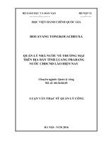 Quản lý nhà nước về thương mại trên địa bàn tỉnh luang prabang nước CH DCND lào hiện nay (tt) 