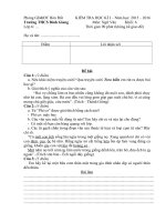 Đề kiểm tra học kì 1 môn Ngữ văn lớp 6 năm 2015  2016 trường THCS Bình Giang, Kiên Giang