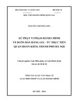 Xử lý vi phạm hành chính về buôn bán hàng giả  từ thực tiễn quận hoàn kiếm, thành phố hà nội (tt)