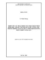 Thiết kế các hoạt động dạy học khái niệm hình học thuộc chủ đề quan hệ vuông góc trong không gian ở lớp 11 theo hướng phát triển năng lực học sinh 