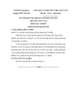 Đề kiểm tra học kì 1 môn Ngữ văn lớp 6 năm 2014  2015 Trảng Bằng, Tây Ninh