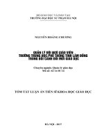 Quản lý đội ngũ giáo viên trường THPT tỉnh lâm đồng trong bối cảnh đổi mới giáo dục (tt) 