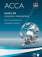 2014 ACCA f9 revision kit BPP financial management 