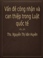 Vấn đề công nhận và can thiệp trong luật quốc tế 