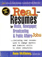 Real resumes for media newspaper broadcasting and public affairs jobs by anne mckinney 