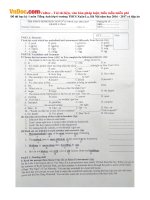 Đề thi học kỳ 1 môn Tiếng Anh lớp 6 trường THCS Xuân La, Hà Nội năm học 2016  2017 có đáp án 