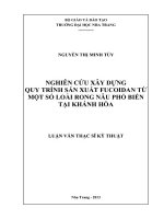 Nghiên cứu xây dựng quy trình sản xuất fucoidan từ một số loài rong nâu phổ biến tại khánh hòa 