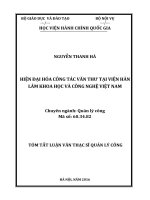 Hiện đại hóa công tác văn thư tại viện hàn lâm khoa học và công nghệ việt nam (tt) 