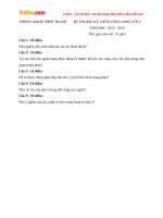 Đề thi học kì 1 môn Công nghệ lớp 6 Phòng GDĐT Bình Thạnh, TP.HCM năm học 2015  2016 