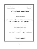 Quản lý nhà nước đối với doanh nghiệp nhà nước trên địa bàn tỉnh nghệ an (tt) 