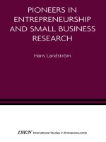 Pioneers in entrepreneurship and small business research by hans landstrom 
