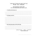 Bản nhận xét, đánh giá thực tập