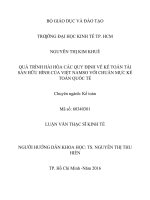Quá trình hài hòa các quy định về kế toán tài sản hữu hình của việt nam so với chuẩn mực kế toán quốc tế