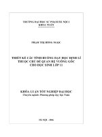 Thiết kế các tình huống dạy học định lí thuộc chủ đề quan hệ vuông góc cho học sinh lớp 11 (LV tốt nghiệp)