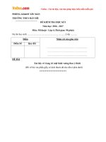 Đề thi học kì 1 môn Mỹ thuật lớp 6 trường THCS Bản Díu, Hà Giang năm học 2016  2017 