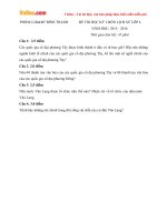 Đề thi học kì 1 môn Lịch sử lớp 6 Phòng GDĐT Bình Thạnh, TP.HCM năm học 2015  2016 