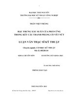 Đặc trưng xác suất của phản ứng trong kết cấu thanh phẳng có vết nứt 