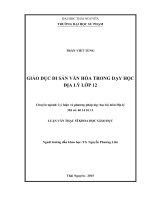 Giáo dục di sản văn hóa trong dạy học địa lý lớp 12 