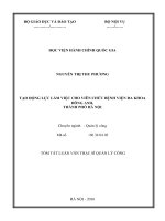 Tạo động lực làm việc cho viên chức bệnh viện đa khoa đông anh, thành phố hà nội (tt) 