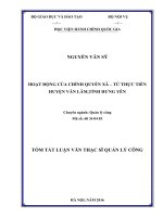 Hoạt động của chính quyền xã từ thực tiễn huyện văn lâm, tỉnh hưng yên (tt) 