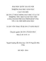 Quản lý hoạt động dạy học ở trường tiểu học nguyễn thị minh khai, quận lê chân, thành phố hải phòng đáp ứng yêu cầu đổi mới giáo dụ