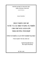 Phát triển chủ đề nước và các hiện tượng tự nhiên cho trẻ mẫu giáo lớn theo hướng tích hợp (LV tốt nghiệp)