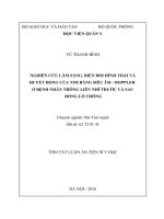 Nghiên cứu lâm sàng, biến đổi hình thái và huyết động của tim bằng siêu âm – doppler ở bệnh nhân thông liên nhĩ trước và sau đóng lỗ thông 