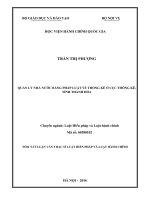 Quản lý nhà nước bằng pháp luật về thống kê ở cục thống kê, tỉnh thanh hóa (TT)