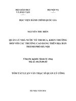 Quản lý nhà nước về thi đua, khen thưởng đối với các trường cao đẳng trên địa bàn thành phố hà nội (tt) 