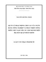 Quản lý hoạt động cho vay của ngân hàng nông nghiệp và phát triển nông thôn việt nam với các chi nhánh