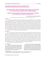 ĐÁNH GIÁ KIẾN THỨC, THÁI ĐỘ, THỰC HÀNH CỦA NGƯ DÂN VỀ AN TOÀN THỰC PHẨM HẢI SẢN Ở KHÁNH HÒA