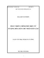 Luận văn thạc sĩ phát triển chính phủ điện tử ở cộng hòa dân chủ nhân dân lào 