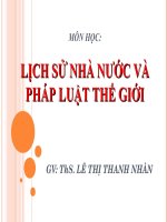 BÀI GIẢNG LỊCH sử NHÀ nước và PHÁP LUẬT THẾ GIỚI