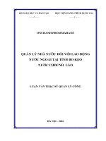 Luận văn quản lý nhà nước đối với lao động nước ngoài tại tỉnh bo kẹo, nước CHDCND lào 