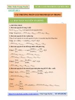 TƯ DUY GIẢI NHANH bài tập hóa học của  thầy trần trọng tuyền tặng HS