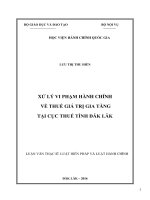 Xử lý vi phạm hành chính về thuế giá trị gia tăng tại cục thuế tỉnh đăk lăk (tt) 
