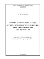 Thiết kế các tình huống dạy học quy tắc phương pháp thuộc chủ đề hàm số mũ và hàm số logarit cho học sinh lớp 12 