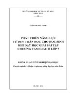 PHÁT TRIỂN NĂNG lực tư DUY TOÁN học CHO học SINH KHI dạy học GIẢI bài tập CHưƠNG TAM GIÁC ở lớp 7