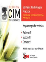 CIM revision cards strategic marketing in practice by maggie jones of marketing knowledge 