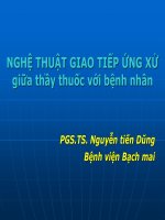 Nghệ thuật giao tiếp ứng xử giữa thầy thuốc với bệnh nhân