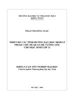Thiết kế các tình huống dạy học định lí thuộc chủ đề quan hệ vuông góc cho học sinh lớp 11