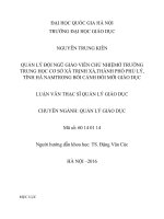 Quản lý đội ngũ giáo viên chủ nhiệm ở trường trung học cơ sở xã trịnh xá  thành phố phủ lý  tỉnh hà nam trong bối cảnh đổi mới giáo dục