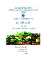 tiểu luận vấn đề an toàn thực phẩm