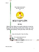 Tác động của nguồn nhân lực tới tốc độ tăng trưởng kinh tế khu vực công nghiệp tỉnh Quảng Ninh