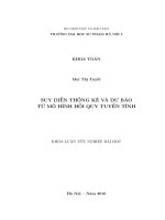 Suy diễn thống kê và dự báo từ mô hình hồi quy tuyến tính 