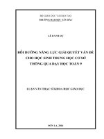 Bồi dưỡng năng lực giải quyết vấn đề cho học sinh trung học cơ sở thông qua dạy học toán 9