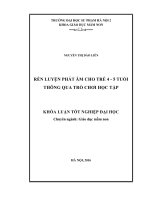 Rèn luyện phát âm cho trẻ 4  5 tuổi thông qua trò chơi học tập (LV tốt nghiệp)