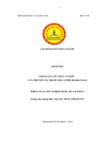 Khảo sát cấu trúc vi phẫu của một số cây thuộc họ cà phê (rubiaceae)